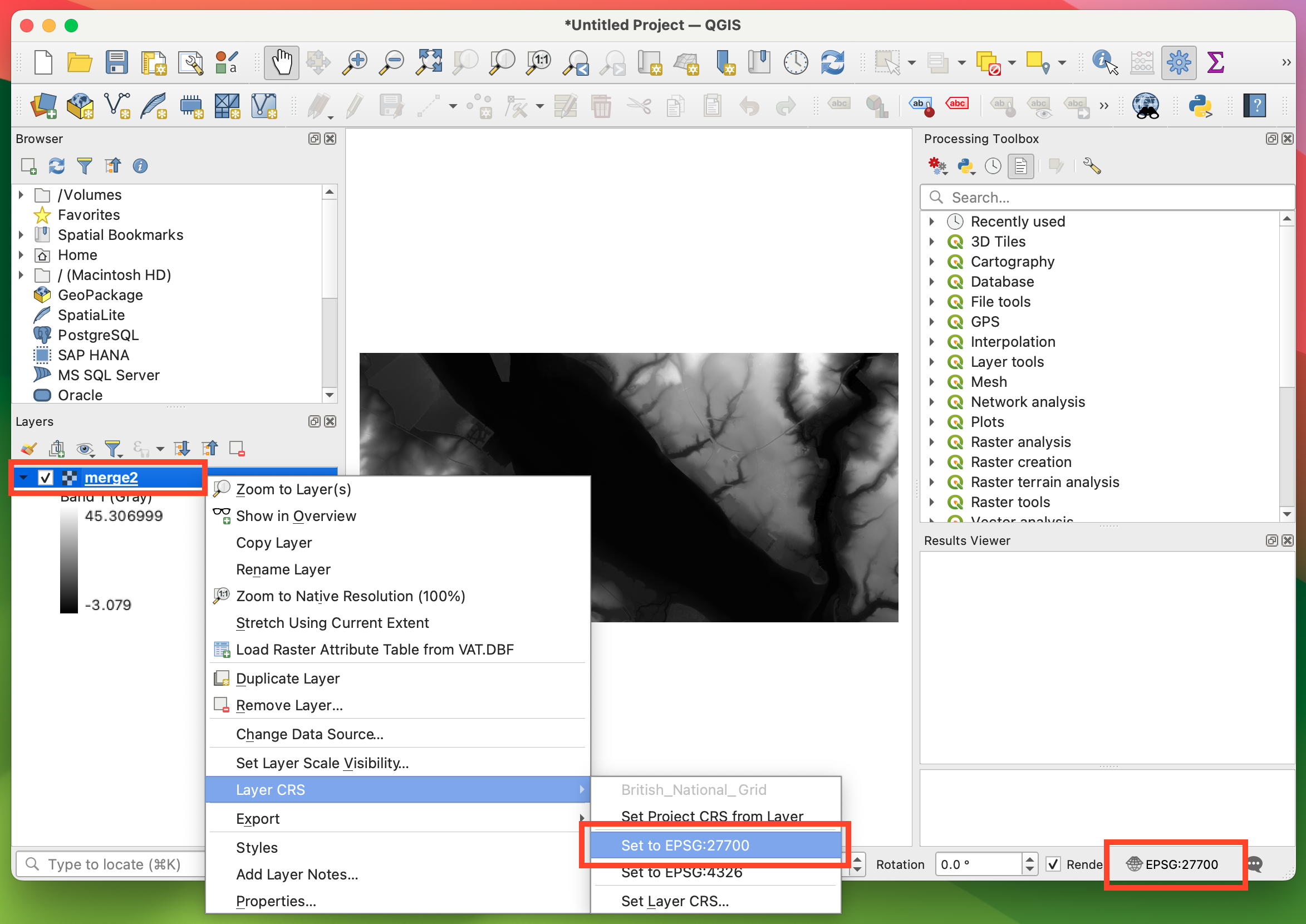 QGIS CRS inputs